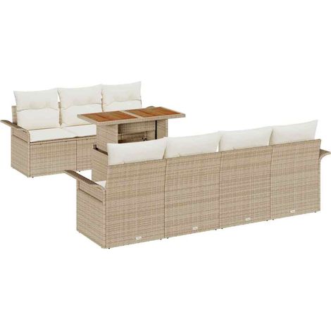 Garden Sofa Set 8 pcs Beige and cream vidaXL (1/5)