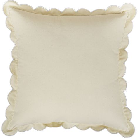 Set di 2 federe, bordo arricciato, tinta unita, copricuscini per divano, copricuscini decorativi, federe da giardino moderne, adatte per patio/tenda/balcone/divano, 40x40 cm, bianco sporco