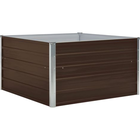 Fioriera 100 x 100 x 45 cm acciaio zincato marrone 020000785