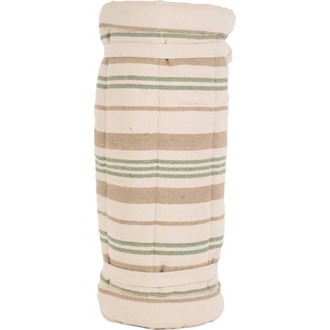 Matelas bain de soleil matelassé à rayures Vert Olive 65x200 cm