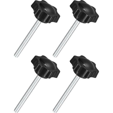 4Pcs Boutons Étoile M6 x 60mm, Bouton de Serrage Hexagonal en Plastique à Visser à la Main pour le Remplacement du Pied de Parasol (1/5)