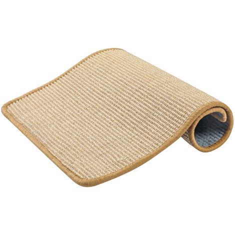 Marron Clair (60 x 40 cm) Tapis Griffoir pour Chat, Tapis à Chat en Sisal Naturel, Anti-dérapant Griffoir Chat Horizontal et Verticale, pour Mur et Coin, Protège Les Meubles et Les Canapés