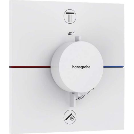 Hansgrohe ShowerSelect Comfort - Miscelatore termostatico ad incasso per 2 utenze, bianco opaco 15572700 (1/4)