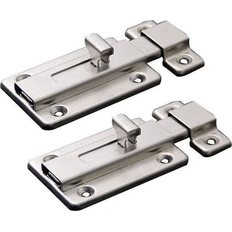 2 verrous pour portes coulissantes en acier inoxydable – Verrous à pêne coulissant en applique, adaptés à divers types de portes intérieures. (1/5)