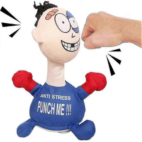 Poupée anti-stress « Frappe-moi » qui crie, jouet de boxe interactif de bureau avec sons de coups de poing.