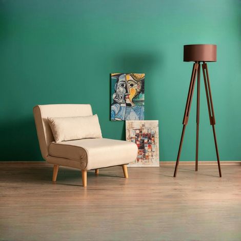 Fauteuil convertible écru, couchage 180 cm COPALA (1/5)