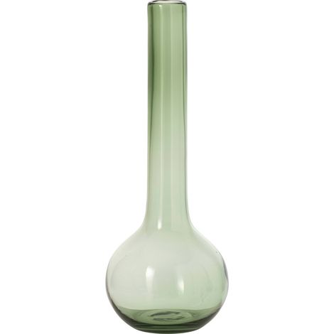 Vase flacon en verre vert - vert transparent (1/3)