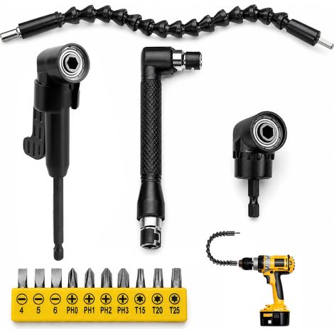 14 Pièces Renvoi D'Angle Visseuse Kit, pour Perceuse ou Tournevis Adaptat (1/5)