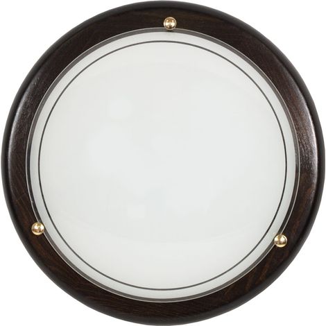 Plafonnier Candellux 13-71104 bois blanc rond 30cm E27 (1/3)