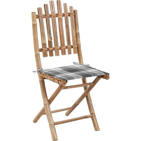Maison Exclusive - Sedie da Giardino Pieghevoli 2 pz con Cuscini in Bambù (1/5)