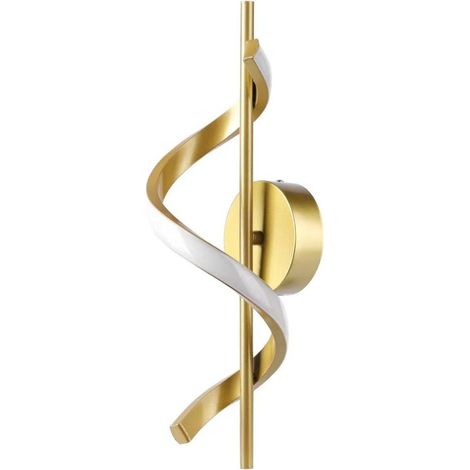 Applique murale LED moderne et minimaliste, idéale pour une chambre à coucher, une entrée, un couloir ou un passage. Applique murale spirale en fer, lumière tricolore dorée. (1/5)