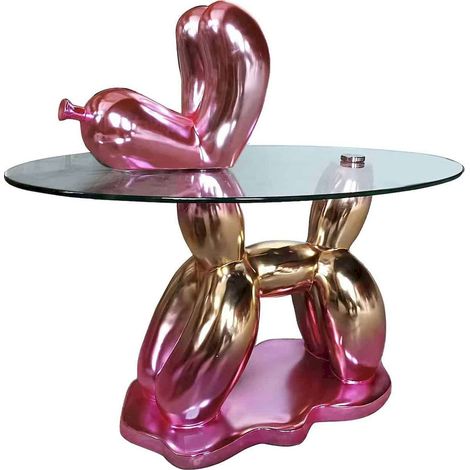Table d'appoint élégante en verre rose - Rose métallisé (1/3)