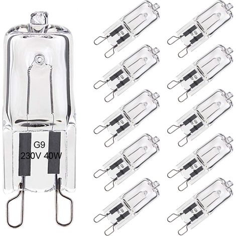Lot de 10 Ampoule G9 40W Pour Four Tolérance de 300°C, Ampoule Halogène G9 Dimmable Blanc Chaud, G9 Ampoules Capsule Filament 560LM 230V (1/5)