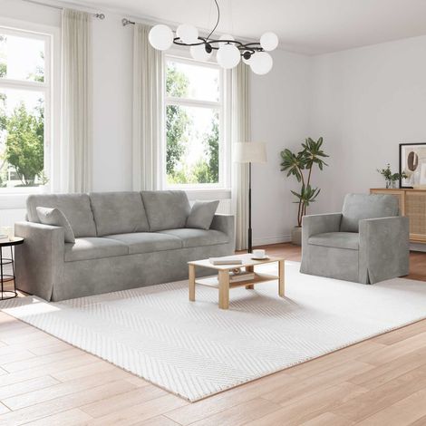 Sofa Set 2 pcs Hellgrau 198 x 78 x 80 cm Samt