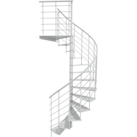 Minka Spindeltreppe Milano 42 - 300,3cm Geschosshöhe Weiß 140cm Durchmesser (1/5)
