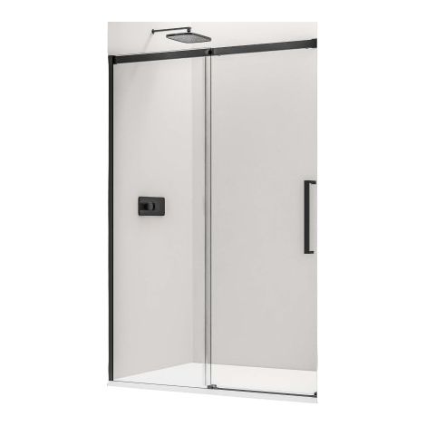 BERNSTEIN - Puerta corredera de ducha DX906 FLEX - negro mate - 8mm cristal templado de seguridad Nano - ancho 100cm 1000 mm (1/5)