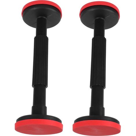 Gamba di supporto - 2 pezzi - Piedino regolabile - Componente per tavolo - Design moderno - PP - Gambe per mobili - Adatto per armadi e cassettiere - Regolabile 18-43 cm - Nero (1/5)