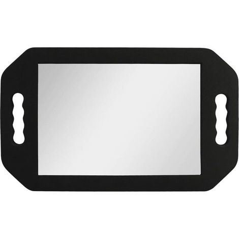 Bardusch-Grand miroir à main rectangulaire avec double poignée, acrylique, outil pro pour coupe de cheveux et beauté (noir) (1/5)