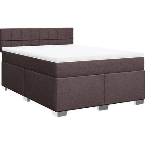Maison Exclusive - Giroletto a Molle con Materasso Marrone Scuro 140x200cm Tessuto