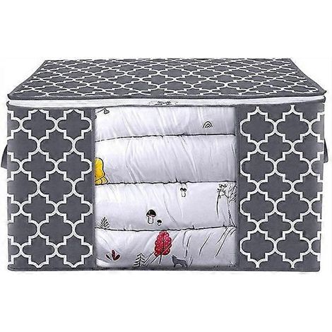 Sacs WISELIFE [Lot de 3/100L] Grandes boîtes de rangement pour couvertures et vêtements, compatibles avec les couettes et la literie, peuvent être utilisées comme sacs. (1/5)