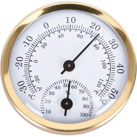 Thermomètre-hygromètre analogique d'intérieur doré (1/5)
