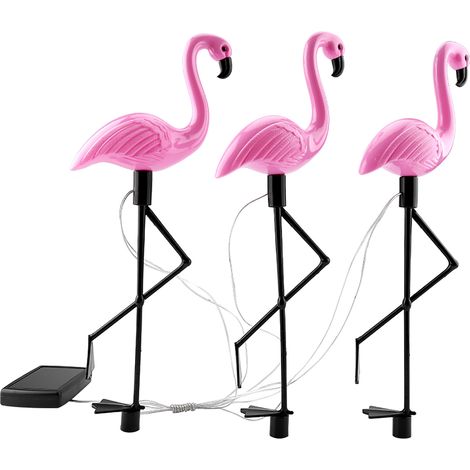 Lampe solaire LED flamant rose 3 en 1 pour extérieur, étanche, jardin ou pelouse (1/5)