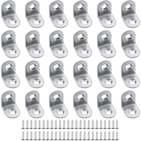 Sollbry Lot de 30 Équerres de Fixation 20 x 20 x 16 mm Équerre Angle en Acier Inoxydable Supports d'angle 90 Degrés à Angle Droit de Fixation pour Armoire de Meubles de Chaise en Bois (1/5)