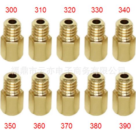 10-teiliger Hauptdüsensatz für Vergaser, kompatibel mit Mikuni VM TM TMX 300-390 (1/5)