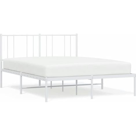 Maison Exclusive - Cadre de lit métal sans matelas et tête de lit blanc 140x190 cm