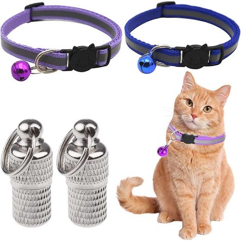 Collier réfléchissant pour chat avec clochette, colliers pour chat à ouverture rapide, colliers réfléchissants pour chat à ouverture rapide (1/4)