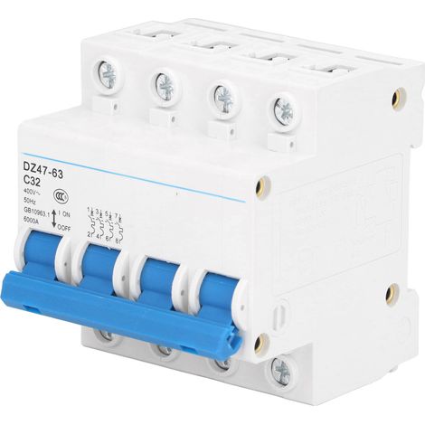 Miniatur-Leistungsschalter 4P 32A 400V 6000A DIN-Schiene PA66 Elektrischer Schutz (1/5)