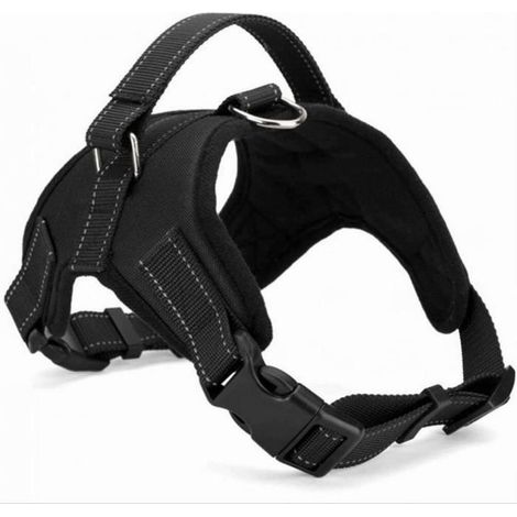 Harnais Chien Petit Moyen - Taille M - Coloris Noir - Réglable, Rembourré Et Doux Avec Poignée - Top Qualite