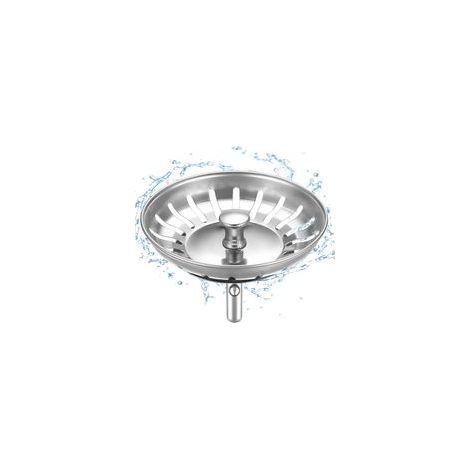 Tappo per lavello da cucina da 82 mm - Cestello in acciaio inox spesso per scarico del lavello da cucina - Filtro anti-intasamento per lavello da cucina con raccoglitore di capelli e filtro per lavell (1/5)
