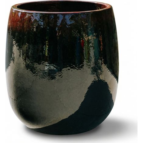 Keramik Blumentopf Socrate Frostfest & Handgefertigt - Für Innen & Außen - Stilvoller Pflanztopf 48 x 49 cm