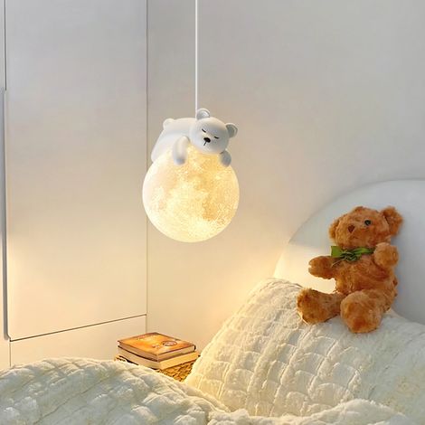 Suspension ours mignon planète pour enfants lampe de chevet éclairage décoratif chambre 3000 et 4500 6000K (1/4)