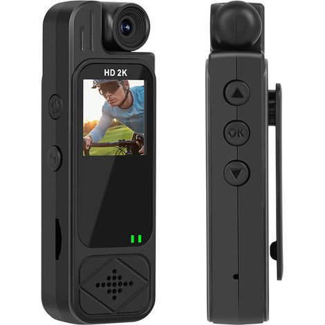 Cycling dashcam, chest-worn surveillance camera, law enforcement recording device, action camera for video and audio recording -- 2K resolution + 32GB card (1/3)