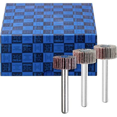 PFERD 44498001 SET DE 3 MEULEUSES À LAMELLES F CORINDON Ø 20 X 10 MM DIAMÈTRE DE LA TIGE 6 MM A60, 80, 120 POUR AFFÛTAGE ET FI (1/3)