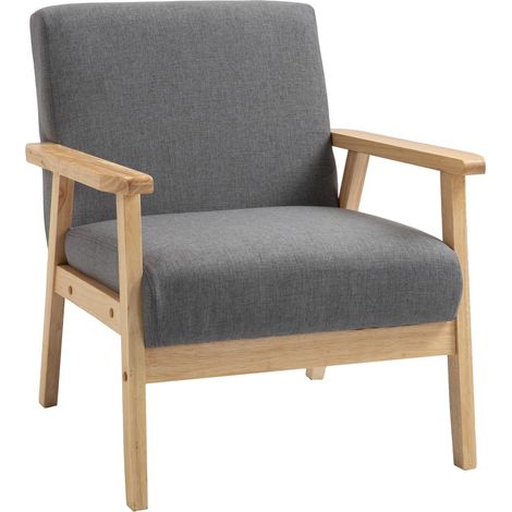 Fauteuils salon accoudoirs rembourrés gris 64x70x72cm apparence lin idéals salle à manger ou séjour confort et design intérieur (1/5)