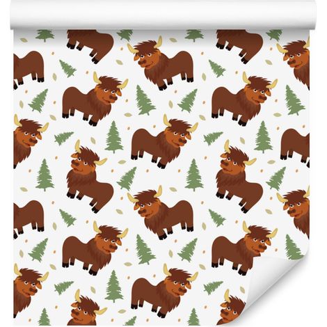 Papier peint Buffalo blanc, orange et gris clair 50x1000 cm (1/5)
