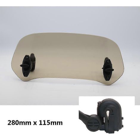 Déflecteur d'air universel à clipser sur un pare-brise surélevé pour moto BMW R1200GS, XADV et scooter TMAX - petit modèle marron (1/5)