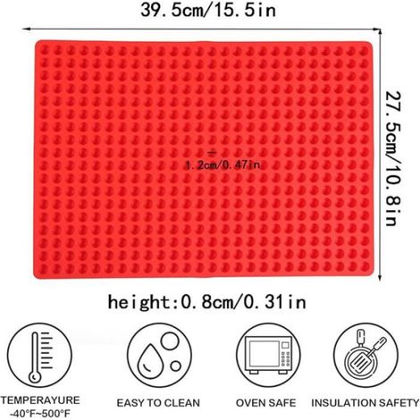 Tapis De Cuisson En Silicone - Demi-Sphère Et Forme De Cœur - Pour Four Micro-Ondes Congélateur - 2 Pièces + Raclette À Pâte (1/5)