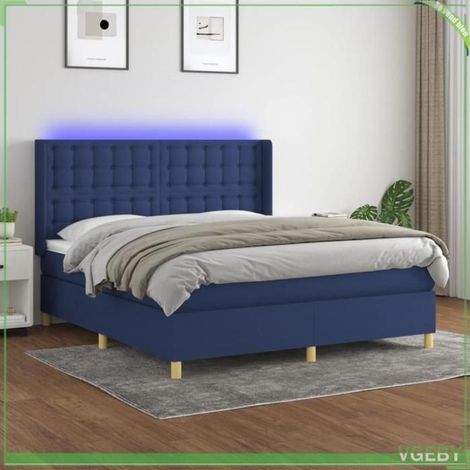 Sommier tapissier - Modèle 3139219 - 180x200 cm - Bandes LED colorées - Tête de lit réglable (1/5)