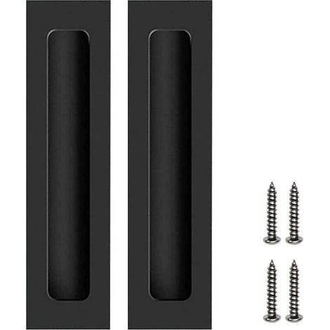 tiradores invisibles para puertas, tiradores empotrados para puertas correderas, tiradores negros para muebles, armarios y cajones con tornillos.