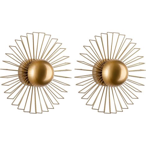 Set di 2 applique da parete in filo metallico - Dorato - P. 18 x L.45 cm - ZYMA (1/5)