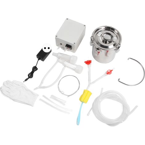 Machine à traire électrique 3l, mains libres, seau en acier inoxydable, Tube de tasse en Silicone, Machine à traire à impulsion Portable, prise ue 100-240V (1/5)