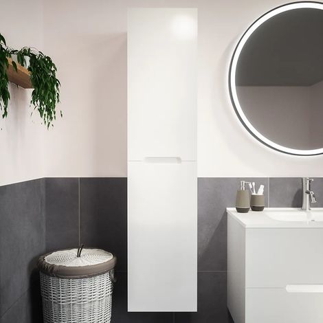 Colonne suspendue 136 cm blanc brillant avec deux portes Mod. Valdivia (1/3)