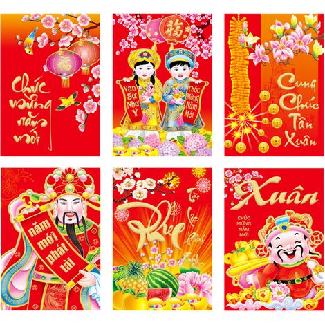 Enveloppe Rouge Années Du Dragon 2024 Design Créatif Cadeau Fête Vietnam (1/2)