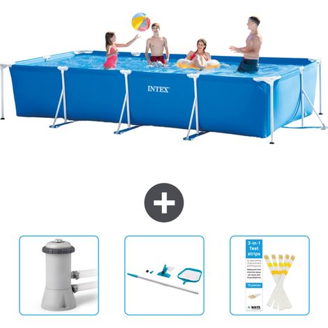 Intex Piscina con estructura Rectangular - 450x220x84 cm - 6-piezas SCB82