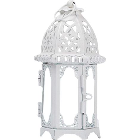 Verre Photophore Bougeoir Lanterne En Fer Forgé Décoration De Mariage À La Maison Blanc