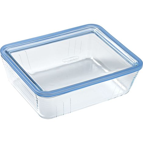 Boîte de conservation alimentaire en verre avec couvercle en verre hermétique 24 x 19 x 8 cm 2,6L Compatible four, micro-ondes et lave-vaisselle (1/5)